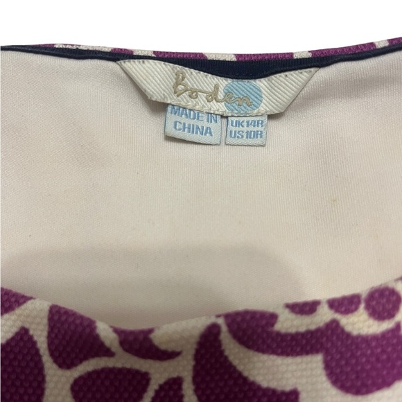 BODEN TEXTURED COTTON BLEND FLORAL LINDSEY PONTE DRESS Sz 10R - Picture 4 of 9